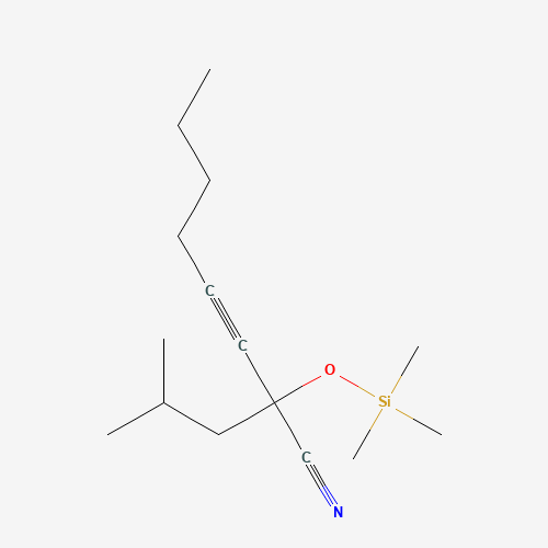 2-(2-methylpropyl)-2-trimethylsilyloxyoct-3-ynenitrile (CAS: 868741-96-2) - Chemical Structure and Molecular Formula 