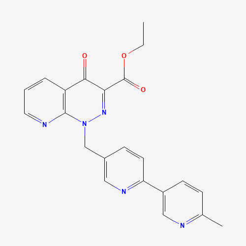 ethyl 1-[[6-(6-methylpyridin-3-yl)pyridin-3-yl]methyl]-4-oxopyrido[2,3-c]pyridazine-3-carboxylate (CAS: 1323190-03-9) - Chemical Structure and Molecular Formula 