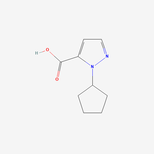 2-cyclopentylpyrazole-3-carboxylic acid (CAS: 1006334-24-2) - Chemical Structure and Molecular Formula 
