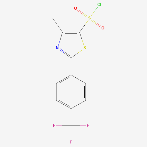 4-methyl-2-[4-(trifluoromethyl)phenyl]-1,3-thiazole-5-sulfonyl chloride (CAS: 568577-83-3) - Chemical Structure and Molecular Formula 