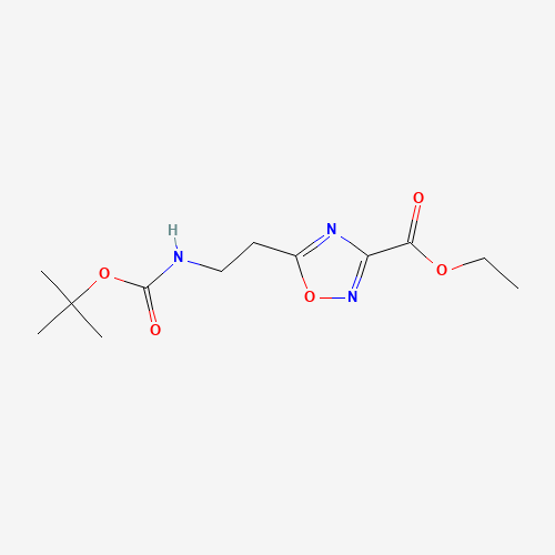 ethyl 5-[2-[(2-methylpropan-2-yl)oxycarbonylamino]ethyl]-1,2,4-oxadiazole-3-carboxylate (CAS: 652158-82-2) - Related Chemical Product