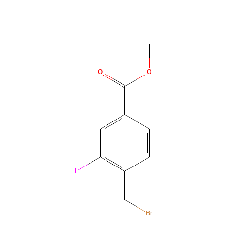 methyl 4-(bromomethyl)-3-iodobenzoate (CAS: 229028-10-8) - Chemical Structure and Molecular Formula 
