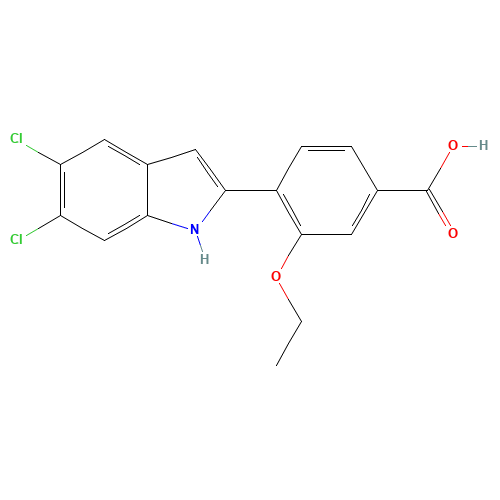 4-(5,6-dichloro-1H-indol-2-yl)-3-ethoxybenzoic acid (CAS: 318262-63-4) - Related Chemical Product