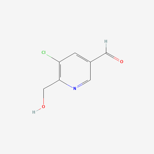 5-chloro-6-(hydroxymethyl)pyridine-3-carbaldehyde (CAS: 1198016-41-9) - Chemical Structure and Molecular Formula 