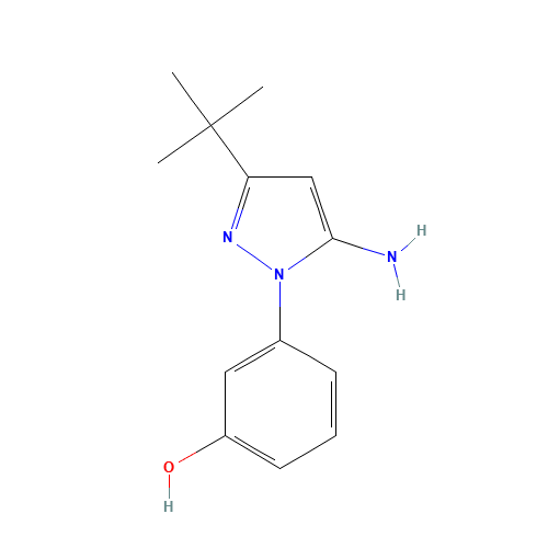 3-(5-amino-3-tert-butylpyrazol-1-yl)phenol (CAS: 869663-62-7) - Related Chemical Product