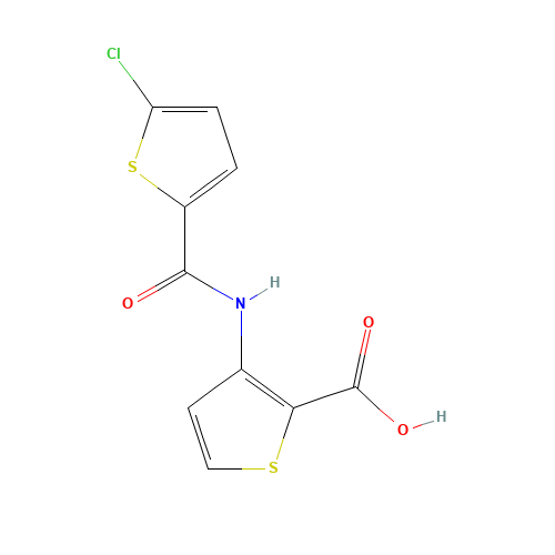 3-[(5-chlorothiophene-2-carbonyl)amino]thiophene-2-carboxylic acid (CAS: 929214-78-8) - Chemical Structure and Molecular Formula 