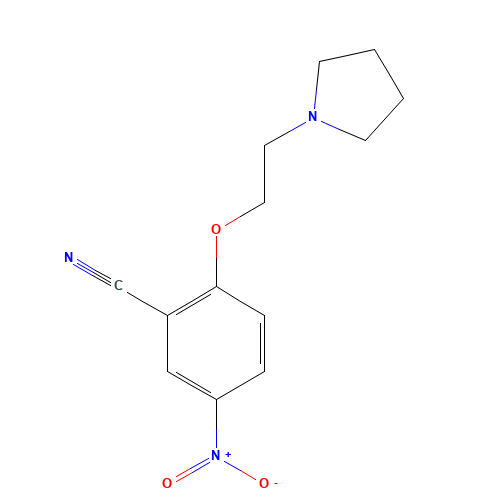 5-nitro-2-(2-pyrrolidin-1-ylethoxy)benzonitrile (CAS: 1126431-29-5) - Chemical Structure and Molecular Formula 