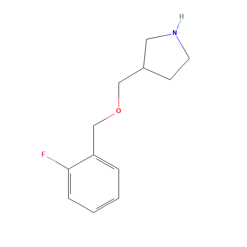 3-[(2-fluorophenyl)methoxymethyl]pyrrolidine (CAS: 1220172-83-7) - Chemical Structure and Molecular Formula 