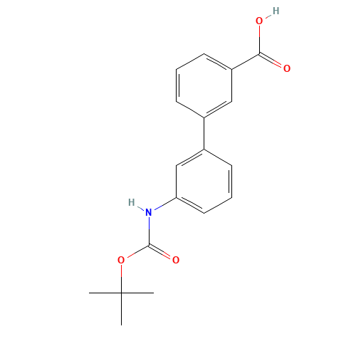 3-[3-[(2-methylpropan-2-yl)oxycarbonylamino]phenyl]benzoic acid (CAS: 904086-01-7) - Chemical Structure and Molecular Formula 
