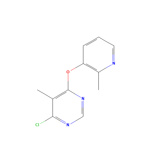 4-chloro-5-methyl-6-(2-methylpyridin-3-yl)oxypyrimidine (CAS: 930093-72-4) - Chemical Structure and Molecular Formula 