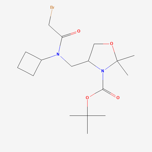 tert-butyl 4-[[(2-bromoacetyl)-cyclobutylamino]methyl]-2,2-dimethyl-1,3-oxazolidine-3-carboxylate (CAS: 1284248-83-4) - Chemical Structure and Molecular Formula 