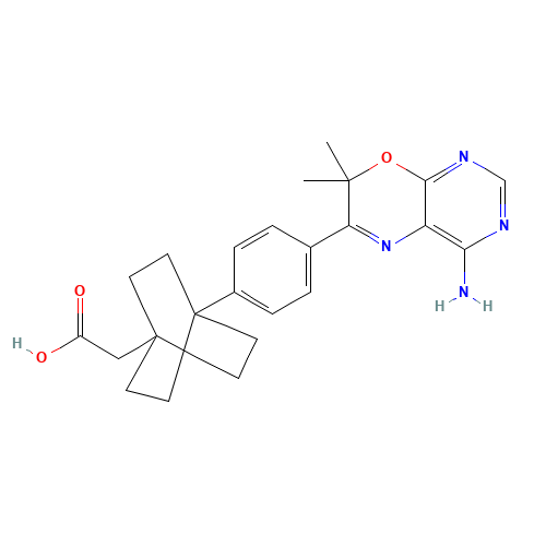2-[4-[4-(4-amino-7,7-dimethylpyrimido[4,5-b][1,4]oxazin-6-yl)phenyl]-1-bicyclo[2.2.2]octanyl]acetic acid (CAS: 942999-61-3) - Related Chemical Product