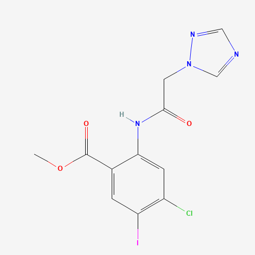 methyl 4-chloro-5-iodo-2-[[2-(1,2,4-triazol-1-yl)acetyl]amino]benzoate (CAS: 1398336-55-4) - Chemical Structure and Molecular Formula 