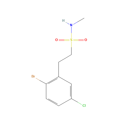 2-(2-bromo-5-chlorophenyl)-N-methylethanesulfonamide (CAS: 1611444-63-3) - Chemical Structure and Molecular Formula 