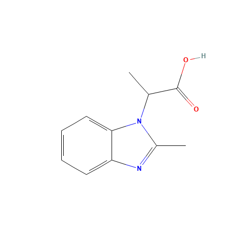 2-(2-methylbenzimidazol-1-yl)propanoic acid (CAS: 753489-92-8) - Chemical Structure and Molecular Formula 