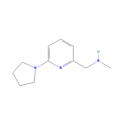N-methyl-1-(6-pyrrolidin-1-ylpyridin-2-yl)methanamine (CAS: 884507-14-6) - Chemical Structure and Molecular Formula 
