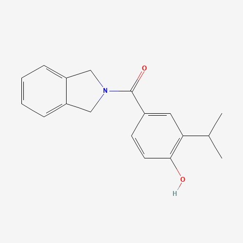 1,3-dihydroisoindol-2-yl-(4-hydroxy-3-propan-2-ylphenyl)methanone (CAS: 912999-04-3) - Chemical Structure and Molecular Formula 