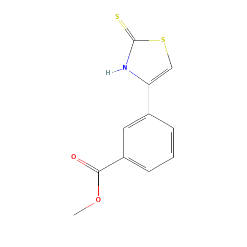 methyl 3-(2-sulfanylidene-3H-1,3-thiazol-4-yl)benzoate (CAS: 177328-28-8) - Chemical Structure and Molecular Formula 