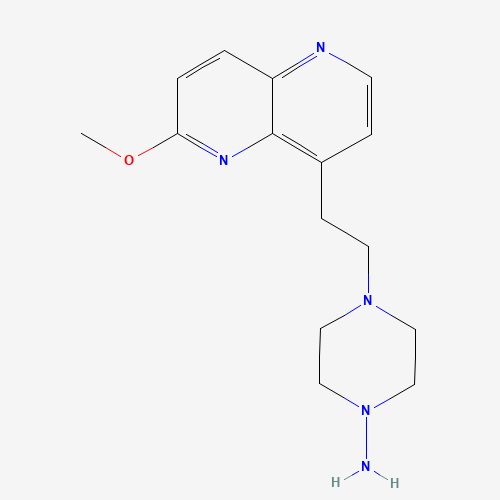 4-[2-(6-methoxy-1,5-naphthyridin-4-yl)ethyl]piperazin-1-amine (CAS: 877177-26-9) - Related Chemical Product