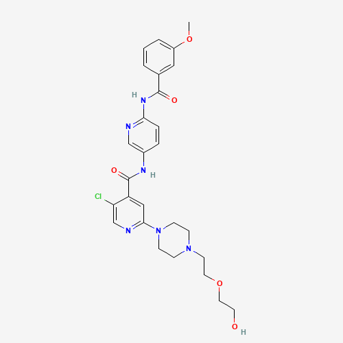 5-chloro-2-[4-[2-(2-hydroxyethoxy)ethyl]piperazin-1-yl]-N-[6-[(3-methoxybenzoyl)amino]pyridin-3-yl]pyridine-4-carboxamide (CAS: 1131604-97-1) - Related Chemical Product