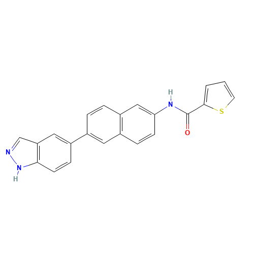 N-[6-(1H-indazol-5-yl)naphthalen-2-yl]thiophene-2-carboxamide (CAS: 919362-56-4) - Related Chemical Product