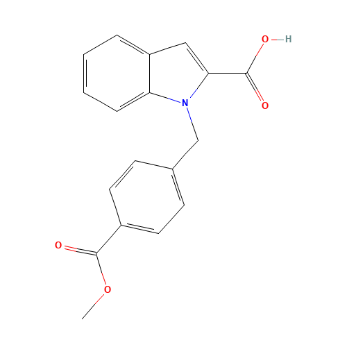 1-[(4-methoxycarbonylphenyl)methyl]indole-2-carboxylic acid (CAS: 1042354-70-0) - Related Chemical Product