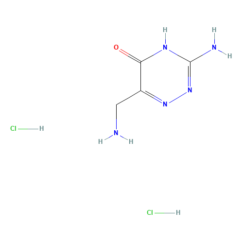 3-amino-6-(aminomethyl)-2H-1,2,4-triazin-5-one;dihydrochloride (CAS: 1236162-31-4) - Chemical Structure and Molecular Formula 