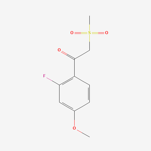 1-(2-fluoro-4-methoxyphenyl)-2-methylsulfonylethanone (CAS: 1290181-31-5) - Chemical Structure and Molecular Formula 