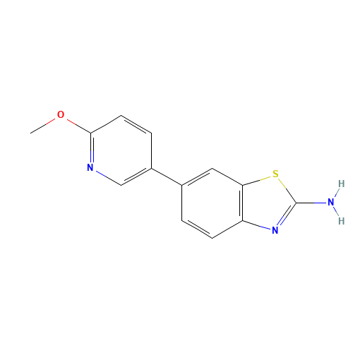 6-(6-methoxypyridin-3-yl)-1,3-benzothiazol-2-amine (CAS: 1244059-46-8) - Chemical Structure and Molecular Formula 