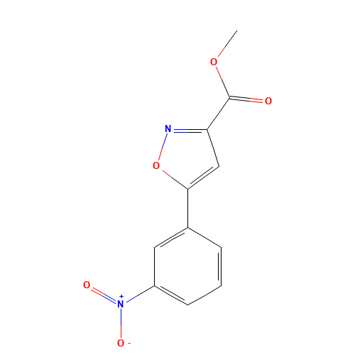 methyl 5-(3-nitrophenyl)-1,2-oxazole-3-carboxylate (CAS: 517870-18-7) - Chemical Structure and Molecular Formula 