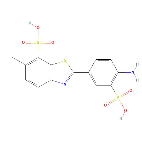 2-(4-amino-3-sulfophenyl)-6-methyl-1,3-benzothiazole-7-sulfonic acid (CAS: 5855-98-1) - Related Chemical Product