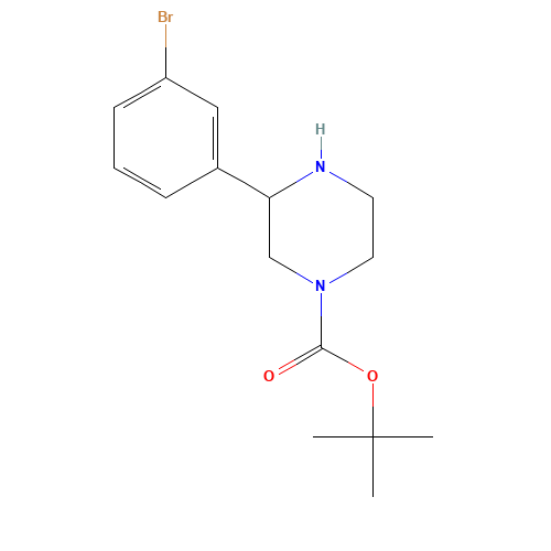 tert-butyl 3-(3-bromophenyl)piperazine-1-carboxylate (CAS: 886767-61-9) - Chemical Structure and Molecular Formula 