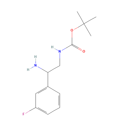 tert-butyl N-[2-amino-2-(3-fluorophenyl)ethyl]carbamate (CAS: 943325-30-2) - Chemical Structure and Molecular Formula 