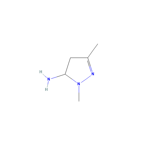 2,5-dimethyl-3,4-dihydropyrazol-3-amine (CAS: 1235963-69-5) - Chemical Structure and Molecular Formula 