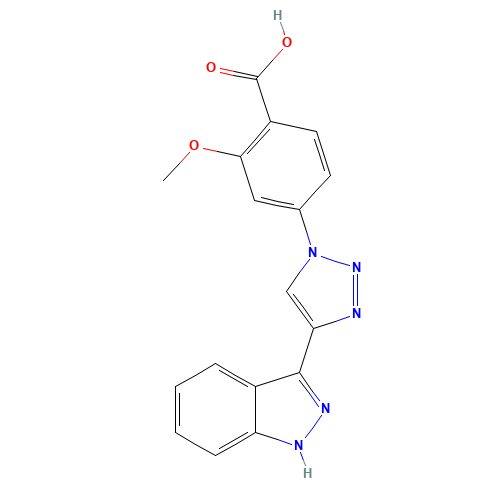 4-[4-(1H-indazol-3-yl)triazol-1-yl]-2-methoxybenzoic acid (CAS: 1383705-84-7) - Chemical Structure and Molecular Formula 