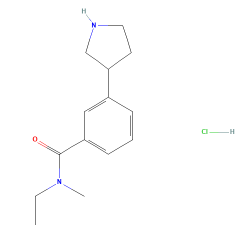 N-ethyl-N-methyl-3-pyrrolidin-3-ylbenzamide;hydrochloride (CAS: 1223748-27-3) - Chemical Structure and Molecular Formula 