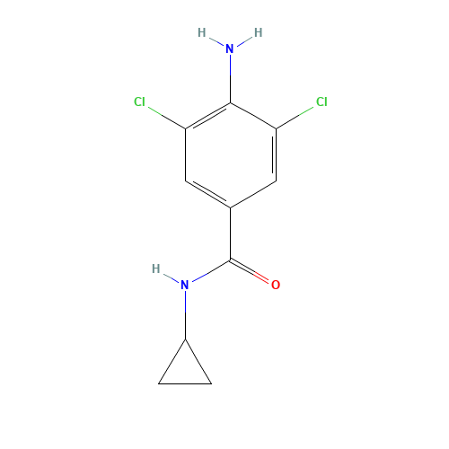 4-amino-3,5-dichloro-N-cyclopropylbenzamide (CAS: 60676-83-7) - Chemical Structure and Molecular Formula 