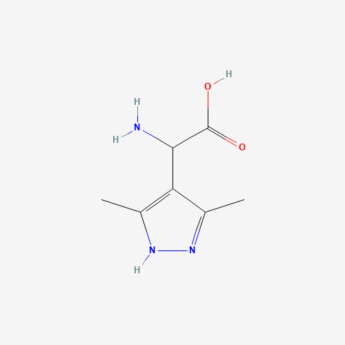 2-amino-2-(3,5-dimethyl-1H-pyrazol-4-yl)acetic acid (CAS: 67809-62-5) - Chemical Structure and Molecular Formula 