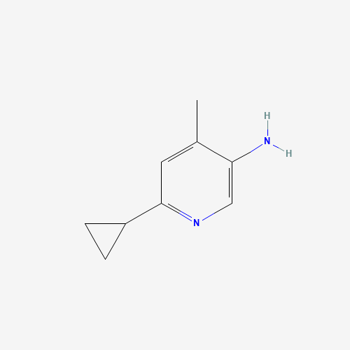 6-cyclopropyl-4-methylpyridin-3-amine (CAS: 1386457-78-8) - Chemical Structure and Molecular Formula 
