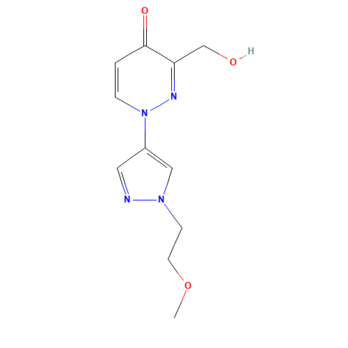 3-(hydroxymethyl)-1-[1-(2-methoxyethyl)pyrazol-4-yl]pyridazin-4-one (CAS: 1314397-86-8) - Chemical Structure and Molecular Formula 