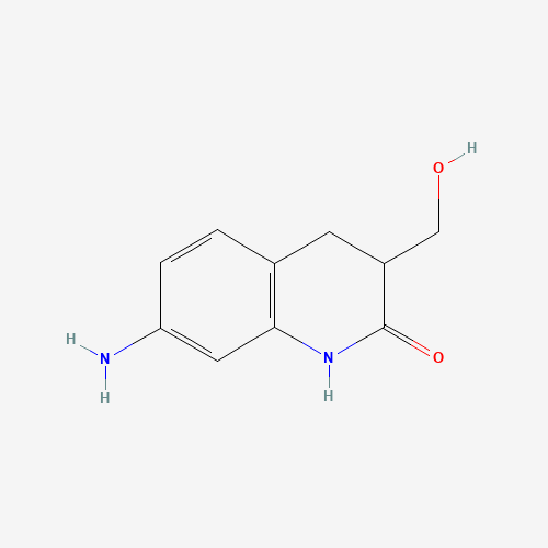 7-amino-3-(hydroxymethyl)-3,4-dihydro-1H-quinolin-2-one (CAS: 545395-04-8) - Chemical Structure and Molecular Formula 