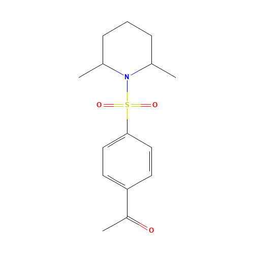 1-[4-(2,6-dimethylpiperidin-1-yl)sulfonylphenyl]ethanone (CAS: 871030-69-2) - Chemical Structure and Molecular Formula 
