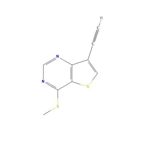 7-ethynyl-4-methylsulfanylthieno[3,2-d]pyrimidine (CAS: 1318132-87-4) - Chemical Structure and Molecular Formula 