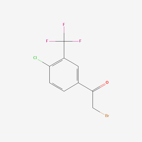 2-bromo-1-[4-chloro-3-(trifluoromethyl)phenyl]ethanone (CAS: 630404-09-0) - Chemical Structure and Molecular Formula 