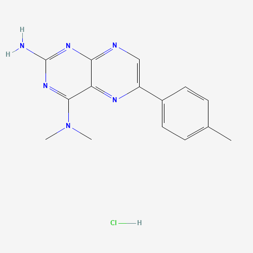 4-N,4-N-dimethyl-6-(4-methylphenyl)pteridine-2,4-diamine;hydrochloride (CAS: 278799-96-5) - Chemical Structure and Molecular Formula 