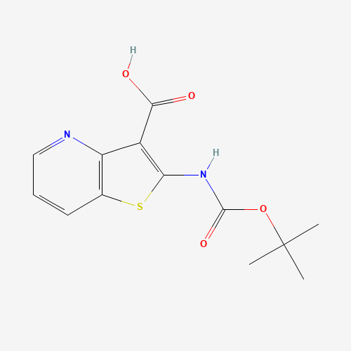 2-[(2-methylpropan-2-yl)oxycarbonylamino]thieno[3,2-b]pyridine-3-carboxylic acid (CAS: 1257420-62-4) - Chemical Structure and Molecular Formula 