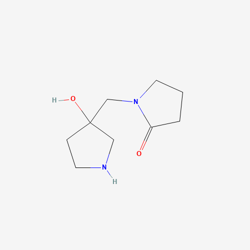 1-[(3-hydroxypyrrolidin-3-yl)methyl]pyrrolidin-2-one (CAS: 1263358-54-8) - Chemical Structure and Molecular Formula 