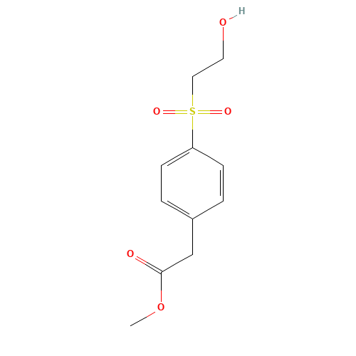 methyl 2-[4-(2-hydroxyethylsulfonyl)phenyl]acetate (CAS: 1363179-37-6) - Chemical Structure and Molecular Formula 