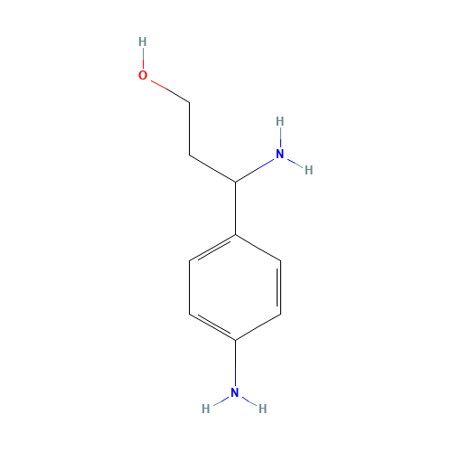 3-amino-3-(4-aminophenyl)propan-1-ol (CAS: 886364-12-1) - Chemical Structure and Molecular Formula 