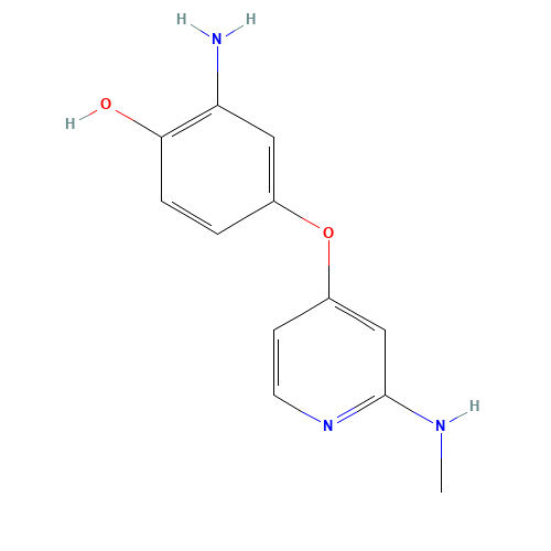2-amino-4-[2-(methylamino)pyridin-4-yl]oxyphenol (CAS: 769961-46-8) - Chemical Structure and Molecular Formula 